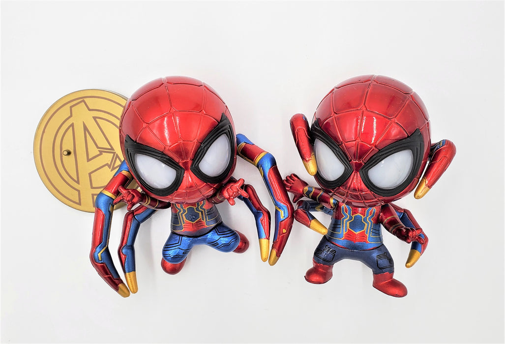 Dual Spider-Man Figures with Iron Spider costume and LED Eyes (Comes with Batteries) - Prodigy Toys