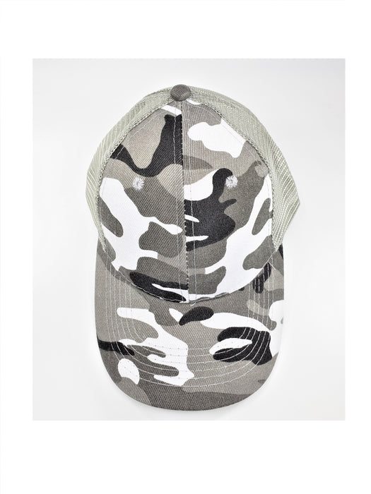 DYNAMIS Apparel Camouflage Stealth Cap (Unisex, One Size with Adjustable Closure, Gray)