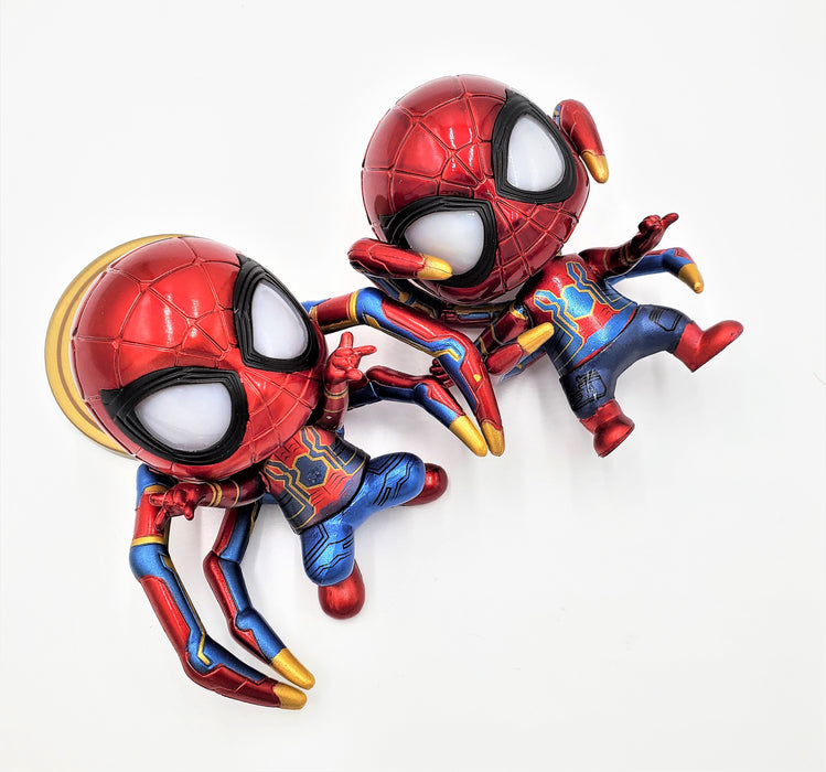 Dual Spider-Man Figures with Iron Spider costume and LED Eyes (Comes with Batteries) - Prodigy Toys