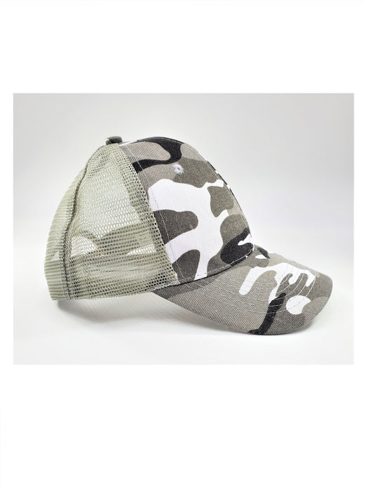 DYNAMIS Apparel Camouflage Stealth Cap (Unisex, One Size with Adjustable Closure, Gray)