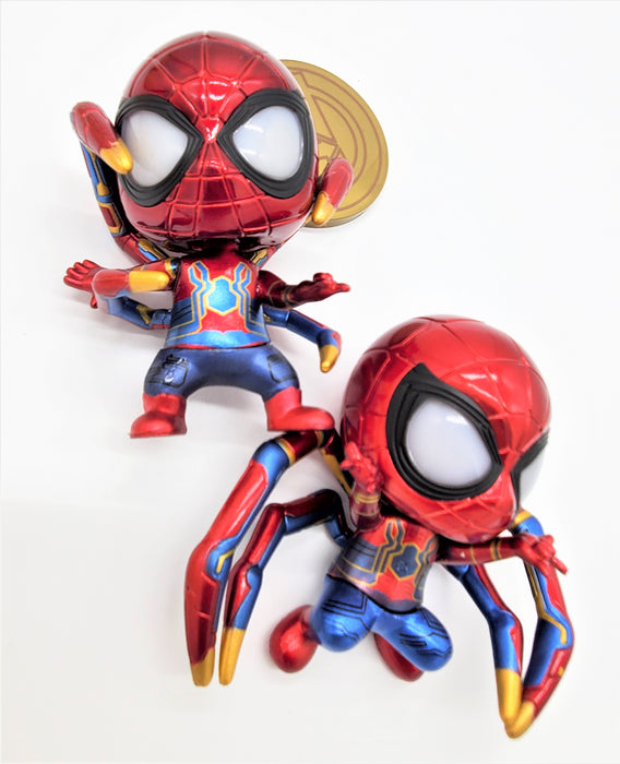 Dual Spider-Man Figures with Iron Spider costume and LED Eyes (Comes with Batteries) - Prodigy Toys