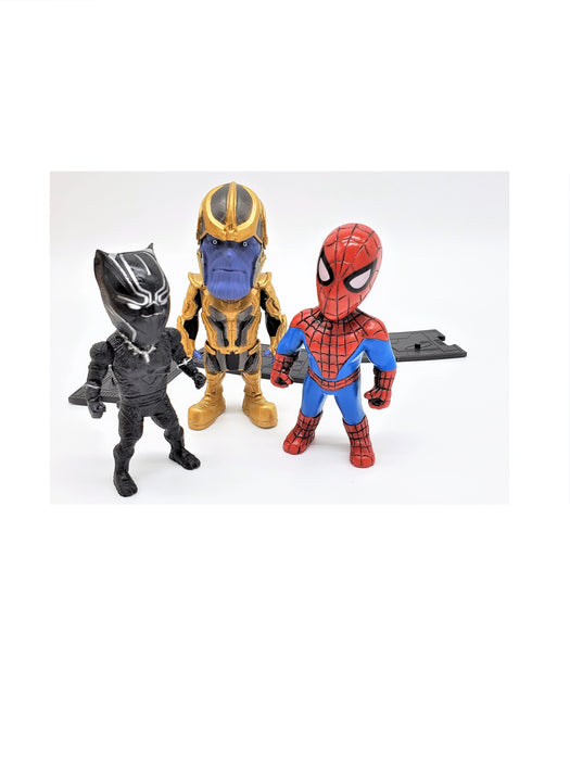 Thanos vs Spiderman and Black Panther Action Figure Set - Prodigy Toys