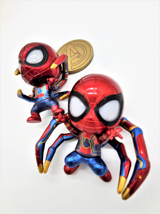 Dual Spider-Man Figures with Iron Spider costume and LED Eyes (Comes with Batteries) - Prodigy Toys