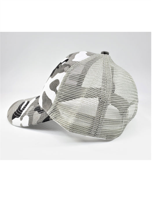 DYNAMIS Apparel Camouflage Stealth Cap (Unisex, One Size with Adjustable Closure, Gray)