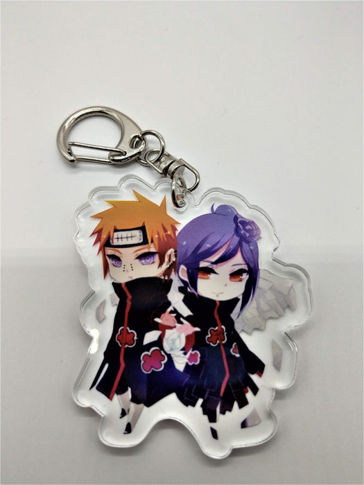 Pain & Konan Keychain Featuring Pain & Konan, The Most Fearsome Dual Akatsuki Members - Prodigy Toys