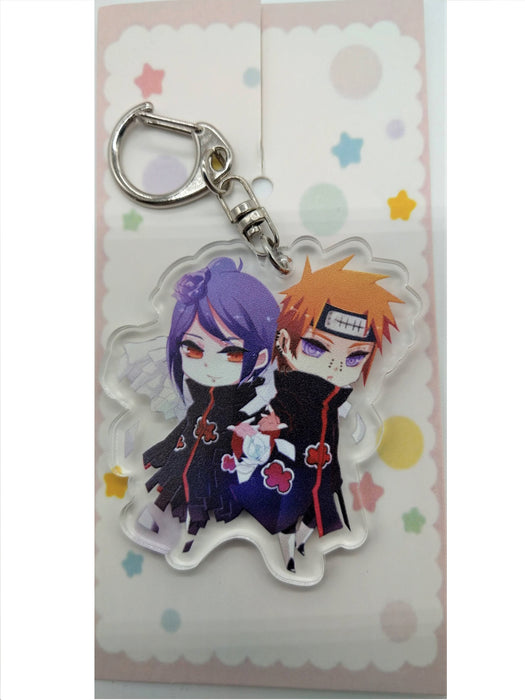 Pain & Konan Keychain Featuring Pain & Konan, The Most Fearsome Dual Akatsuki Members - Prodigy Toys