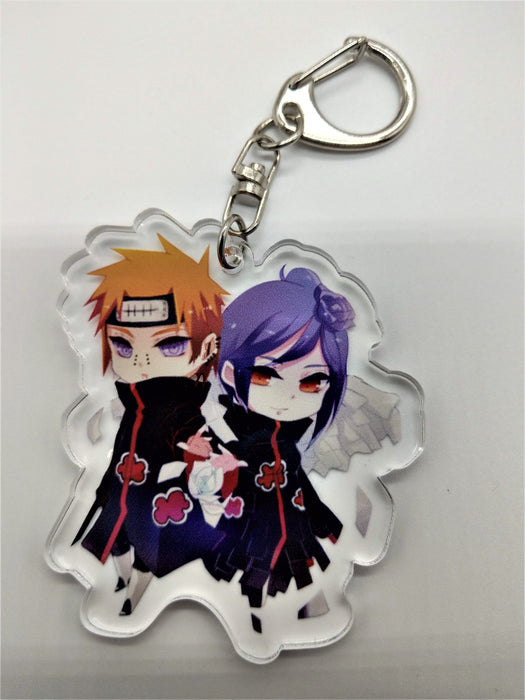 Pain & Konan Keychain Featuring Pain & Konan, The Most Fearsome Dual Akatsuki Members - Prodigy Toys