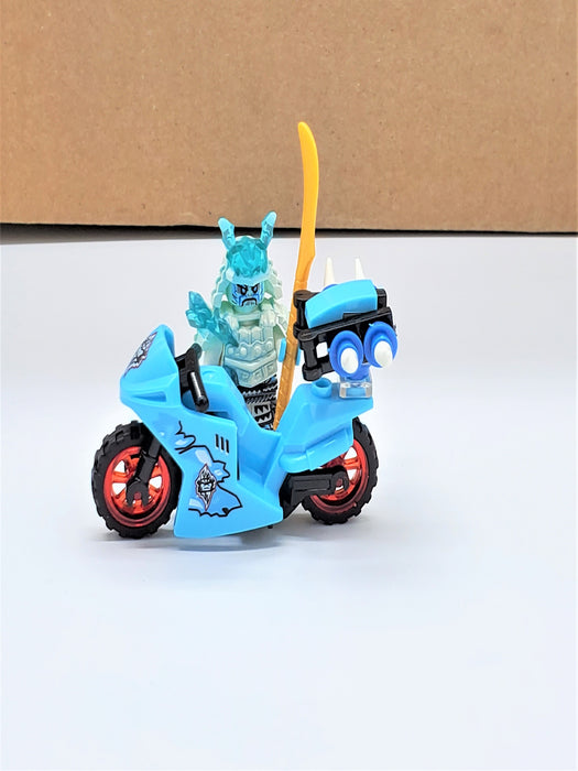 Demon Samurai Scythe Wielding Motorcycle Rider Block Figure - Prodigy Toys