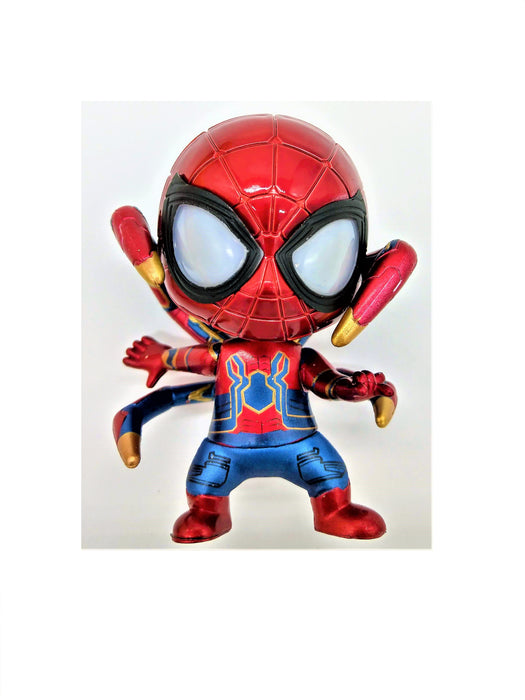 Spider-Man Figure with Iron Spider Armor on a Shooting Stance (LED Eyes, Batteries Included) - Prodigy Toys