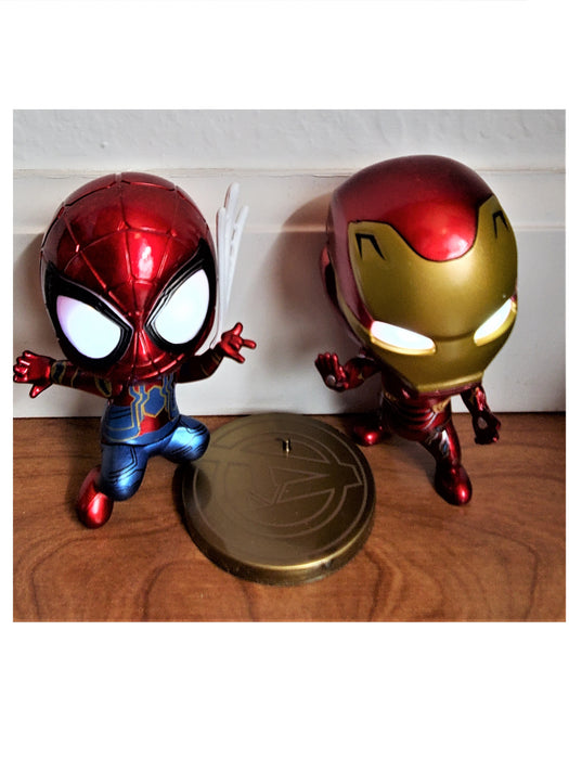 Spider-man Action Figure and Iron Man Action Figure Combo (LED Eyes, Batteries included) - Prodigy Toys