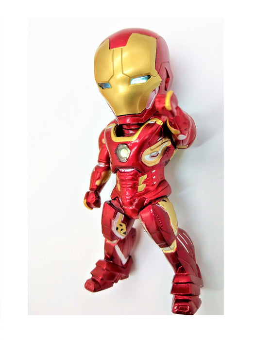 Angry Red Iron Man Figure, Battle Ready with LED Eyes! (Batteries Included) - Prodigy Toys