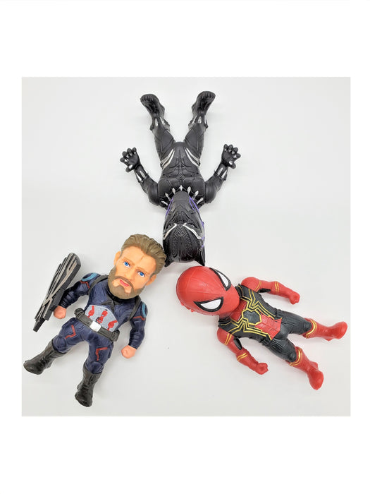 Avengers 3-in-1 Superhero Set of Black Panther, Captain America and Spider-man - Prodigy Toys