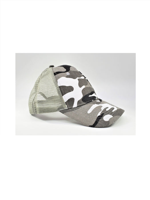 DYNAMIS Apparel Camouflage Stealth Cap (Unisex, One Size with Adjustable Closure, Gray)