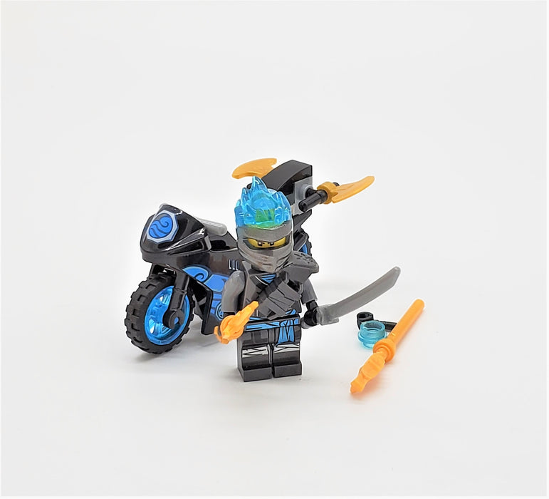 Sword and Dagger Wielding Motorcycle Riding Blue Phoenix Ninja Rider - Prodigy Toys
