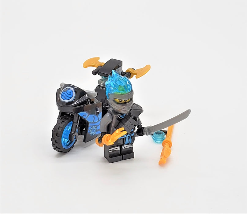 Sword and Dagger Wielding Motorcycle Riding Blue Phoenix Ninja Rider - Prodigy Toys