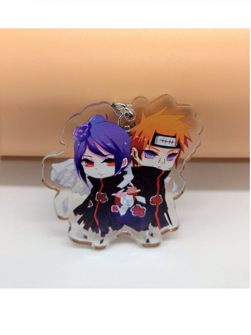 Pain & Konan Keychain Featuring Pain & Konan, The Most Fearsome Dual Akatsuki Members - Prodigy Toys