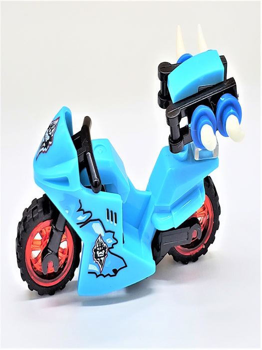 Demon Samurai Scythe Wielding Motorcycle Rider Block Figure - Prodigy Toys