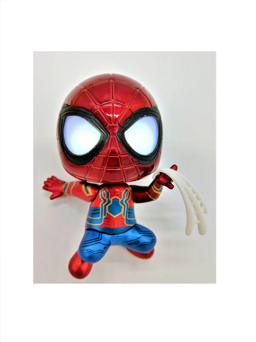 Spider-Man Figure with Iron Spider Suit and Web, LED Eyes and Magnetic Feet (Batteries Included) - Prodigy Toys